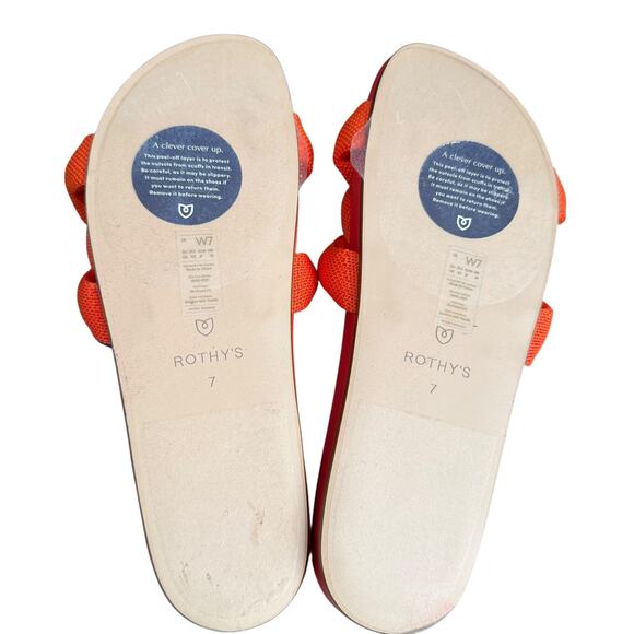 Rothy's Bubble Chunky Braided Fabric Slide Sandals Women 7 Red Orange NWT - Picture 7 of 8